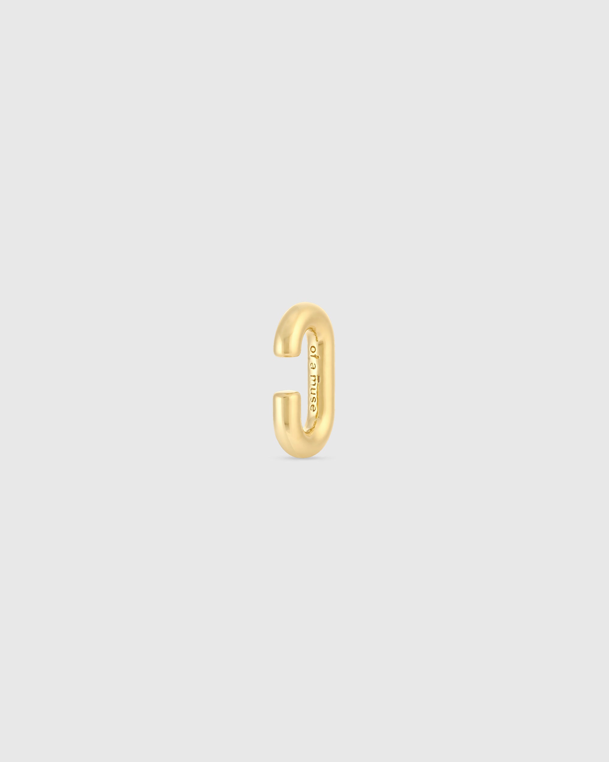 Capsule Long ear cuff in 18k yellow gold vermeil